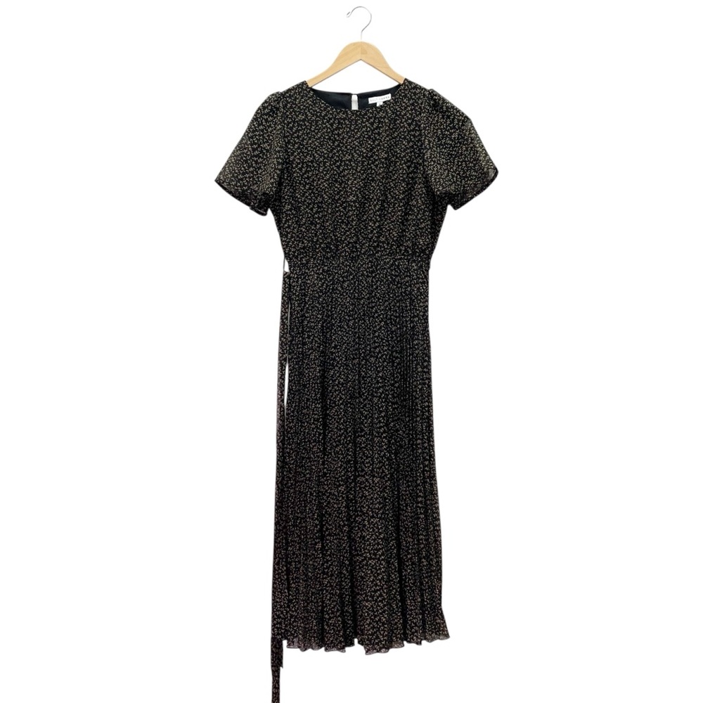 Baltic Born Black Midi Dress with Subtle Cream Print - Picture 3 of 14